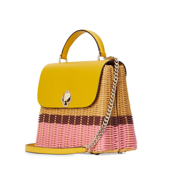 Kate Spade Handbags - Kate Spade New York Romy Wicker Leather Trim Medium Top Handle Bag $358